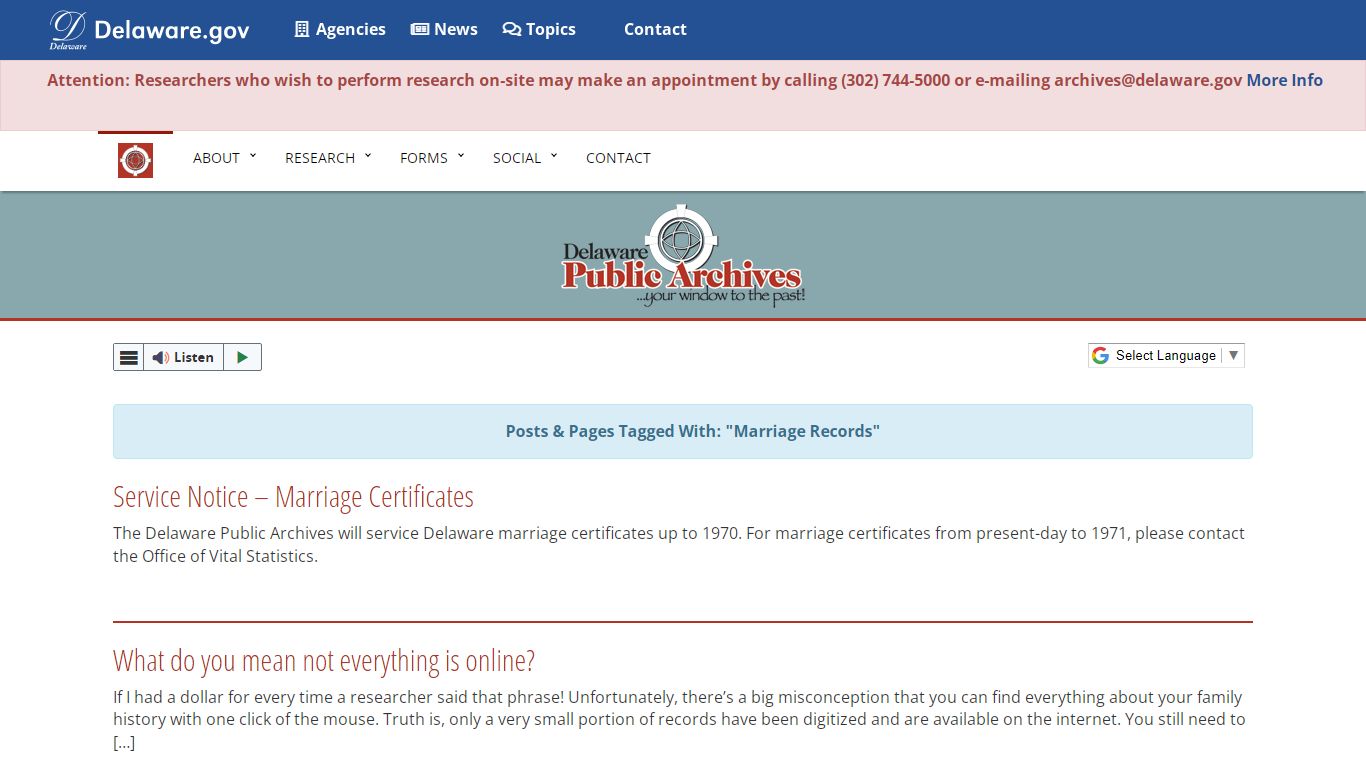 Marriage Records Archives - Delaware Public Archives - State of Delaware
